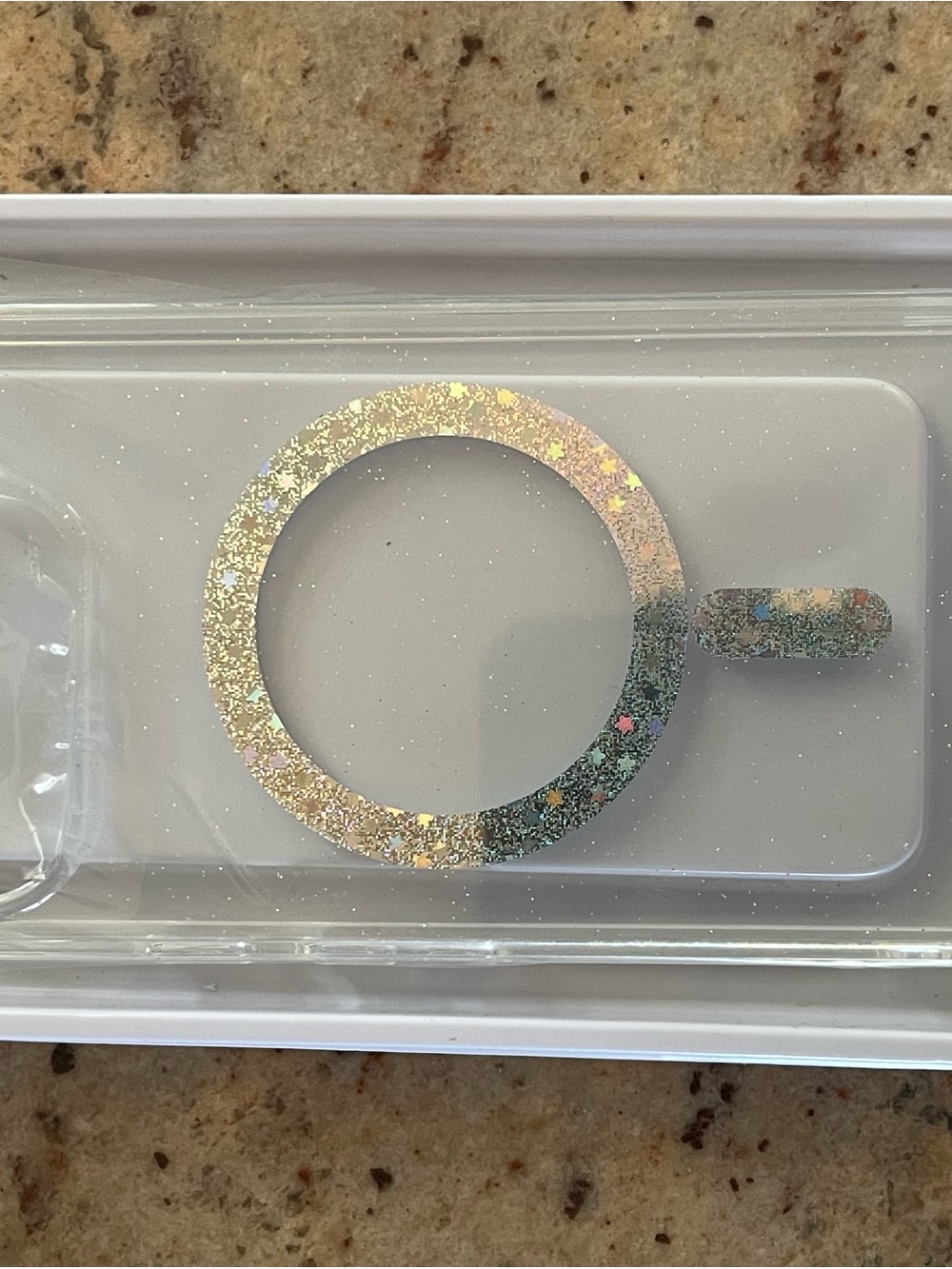 Holographic Glitter Ring Phone Grip Sticker